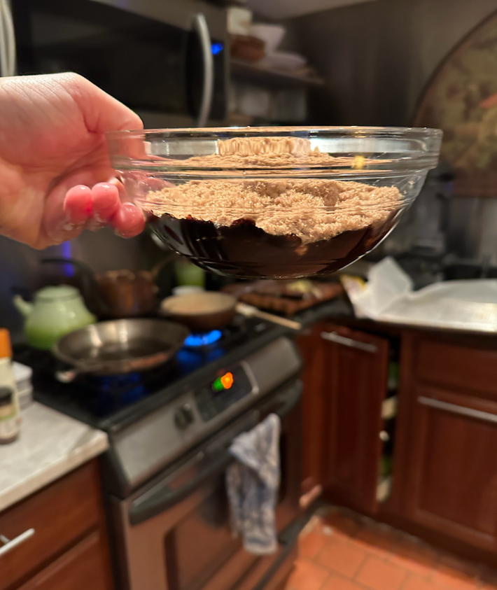 oil and sugar in a bowl